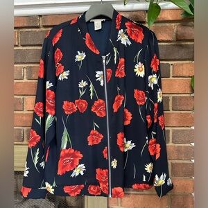 Full zipper floral jacket Size XL excellent condition.
